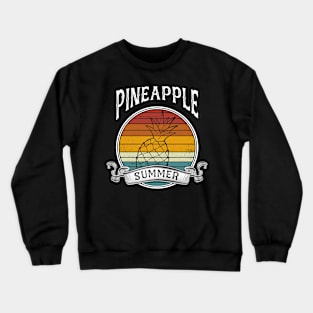 Vintage Distressed Pineapple Retro Summer Vacation Crewneck Sweatshirt